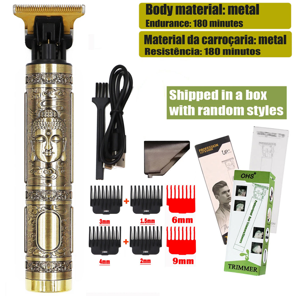 Vintage Hair Clipper Cordless Trimmer portable USB Fast Charging Hair Cutting Machine Electric Shaver Barber Professional Barber